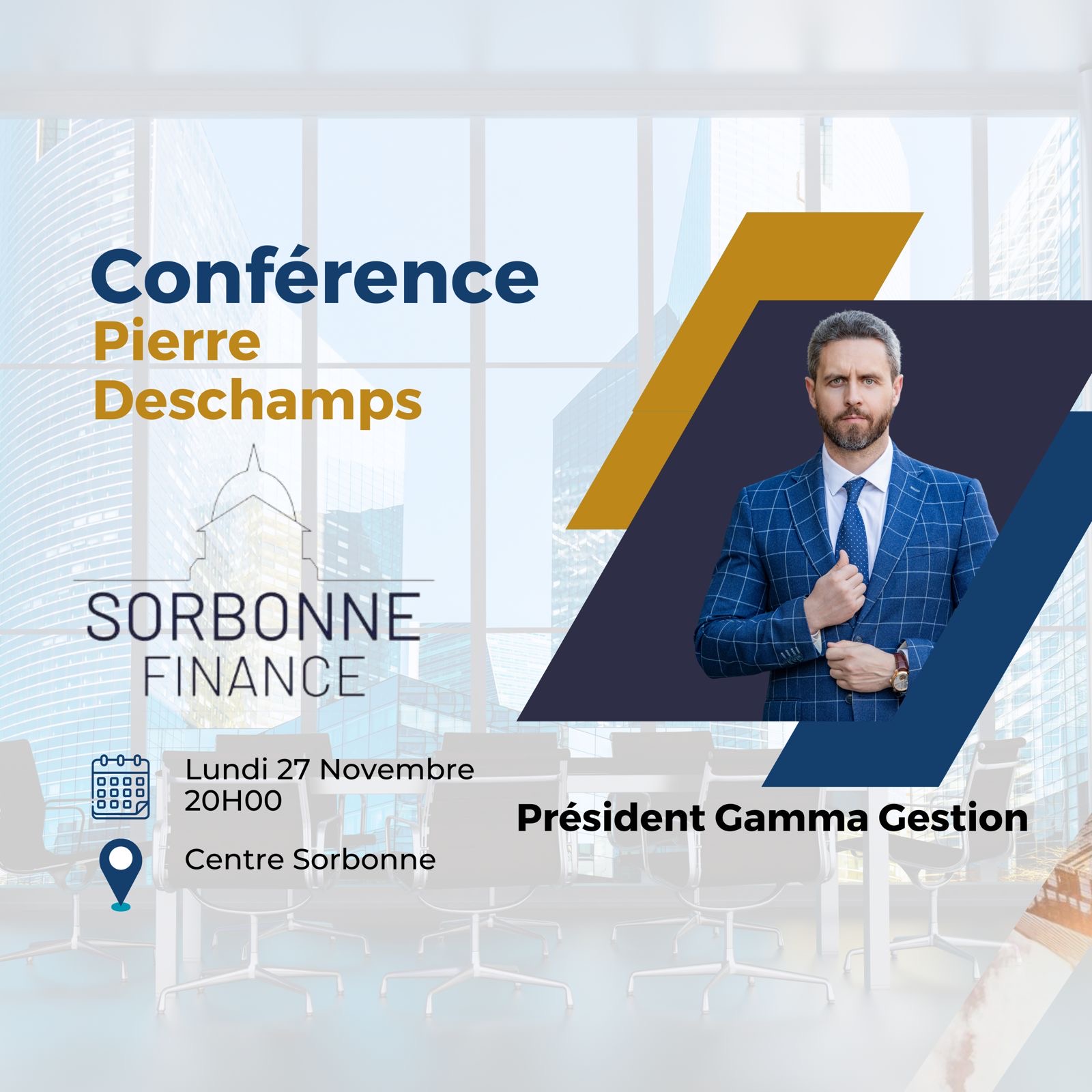 Affiche conférence Pierre Deschamps